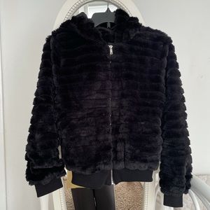 Black Fur Puffy Jacket